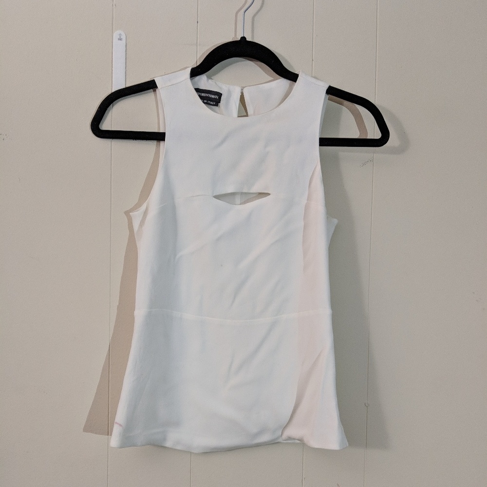 Emporio armani white sleeveless blouse xs
